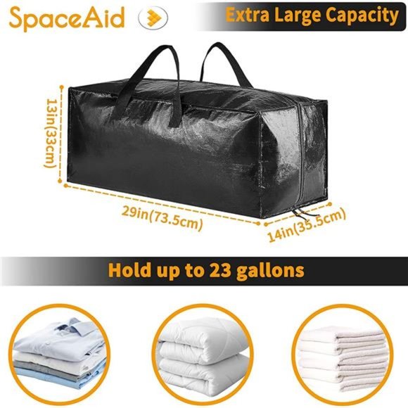 Heavy Duty Moving Bags,Extra Large Storage Totes W/Backpack Straps Strong Handle - Picture 5 of 6
